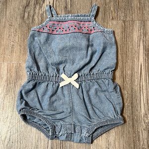 Jean Aztec Romper- Size 3M